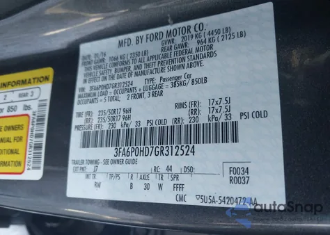 2016 Ford Fusion Se z USA, uszkodzony, nr VIN 3FA6P0HD7GR312524